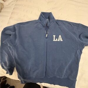 2 piece Zara Denim Blue Track Pullover with matching pants. SOLD AS SET!